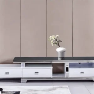 MEUBLE TV / BANC MADY – VERRE NOIR