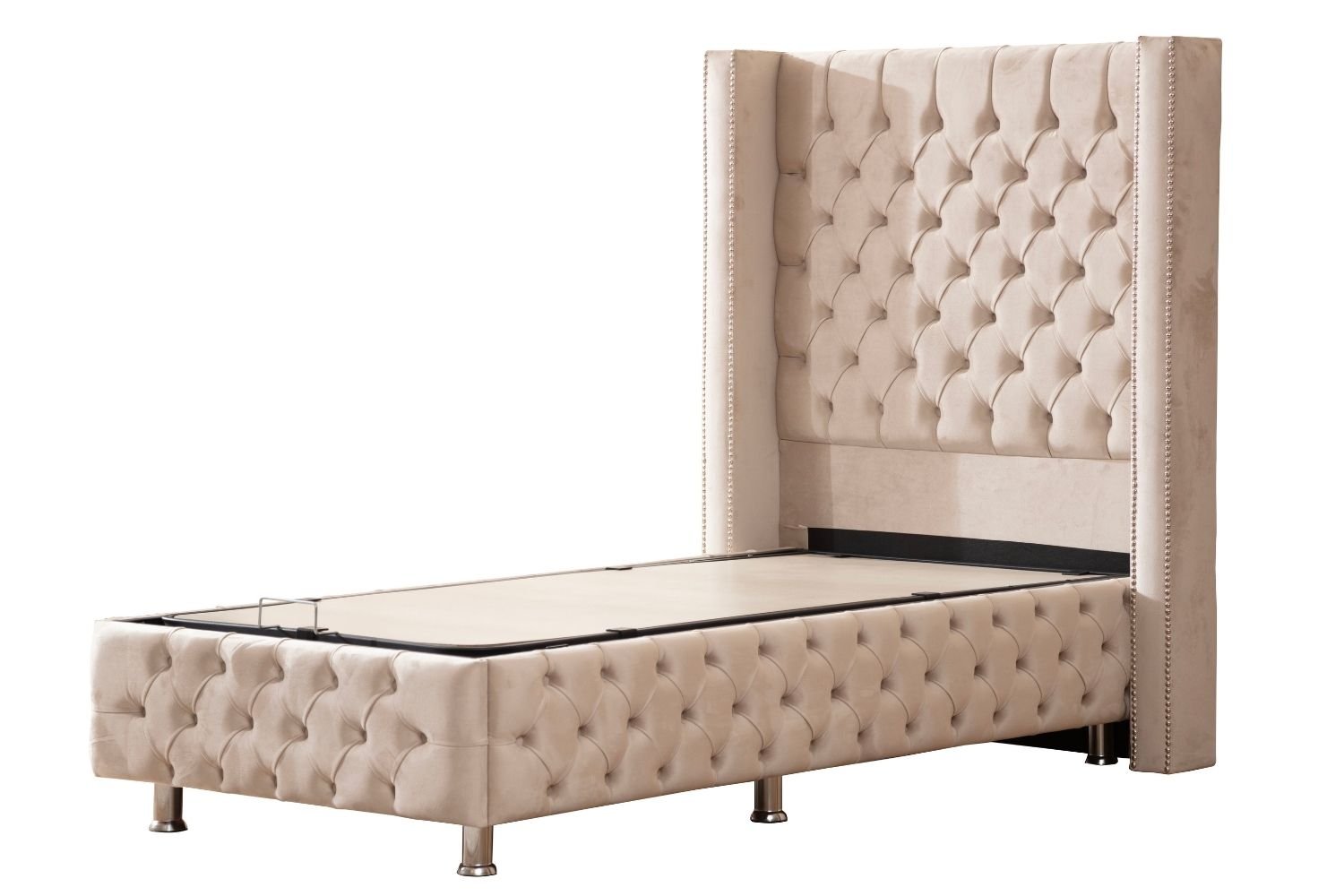 CLOUTE BEIGE Children's Storage Bed - Upholstered Velvet - Image 12