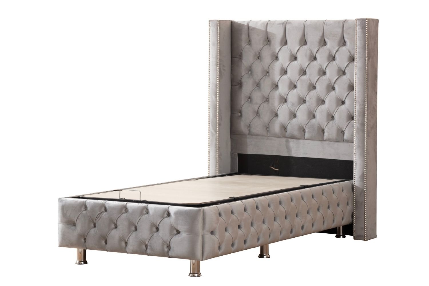 CLOUTE BEIGE Children's Storage Bed - Upholstered Velvet - Image 9
