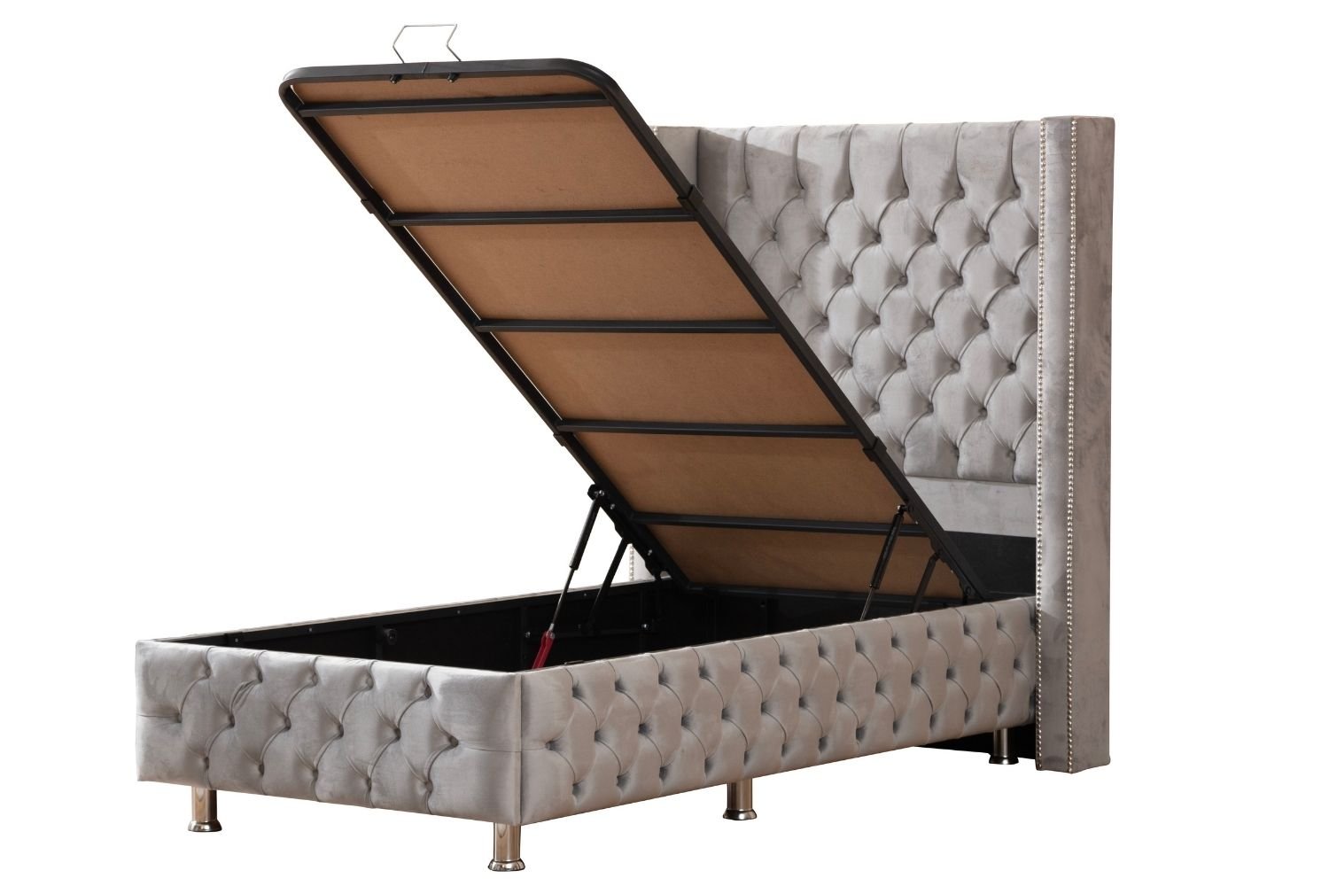 CLOUTE BEIGE Children's Storage Bed - Upholstered Velvet - Image 8