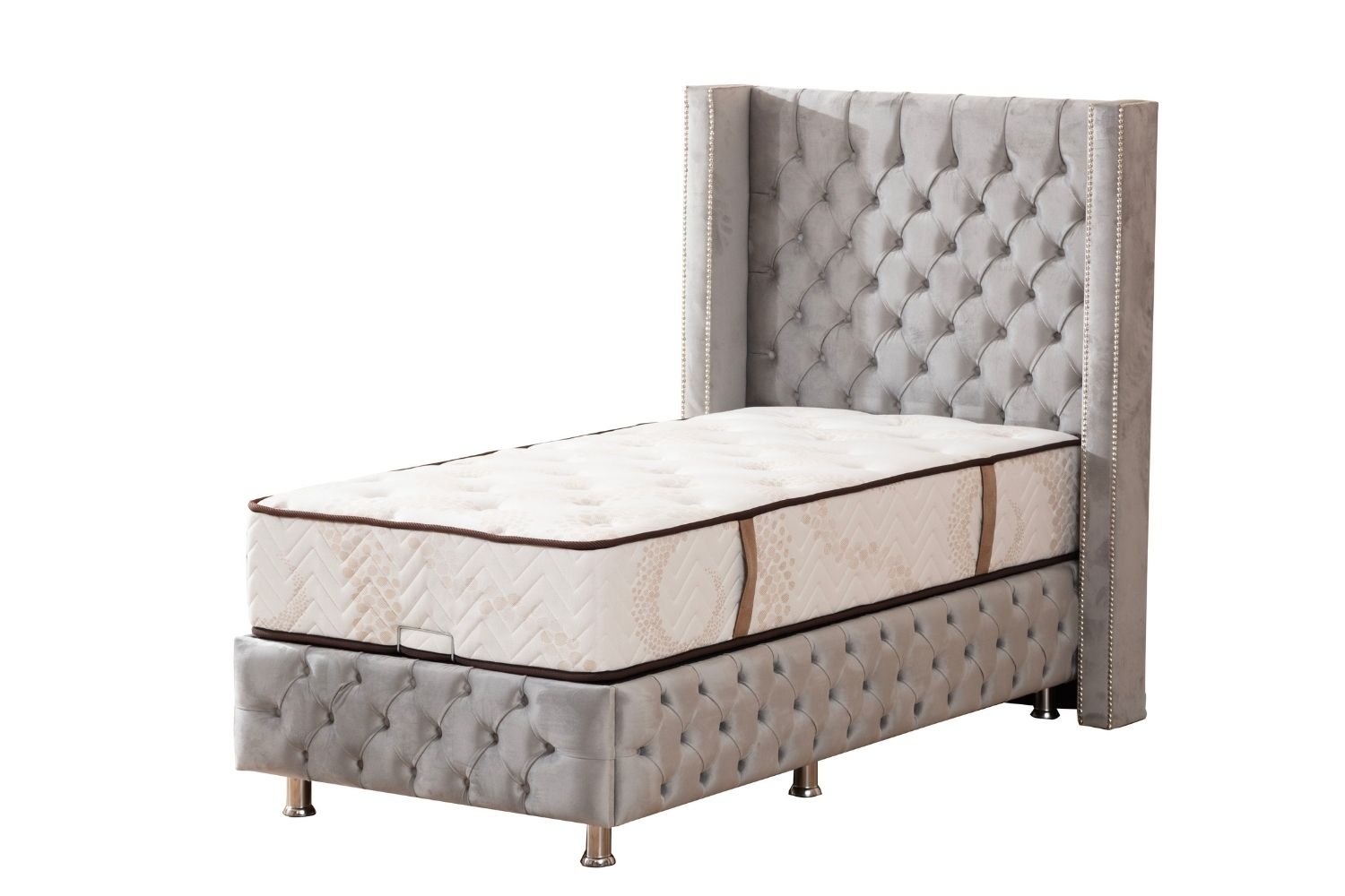 CLOUTE BEIGE Children's Storage Bed - Upholstered Velvet - Image 7