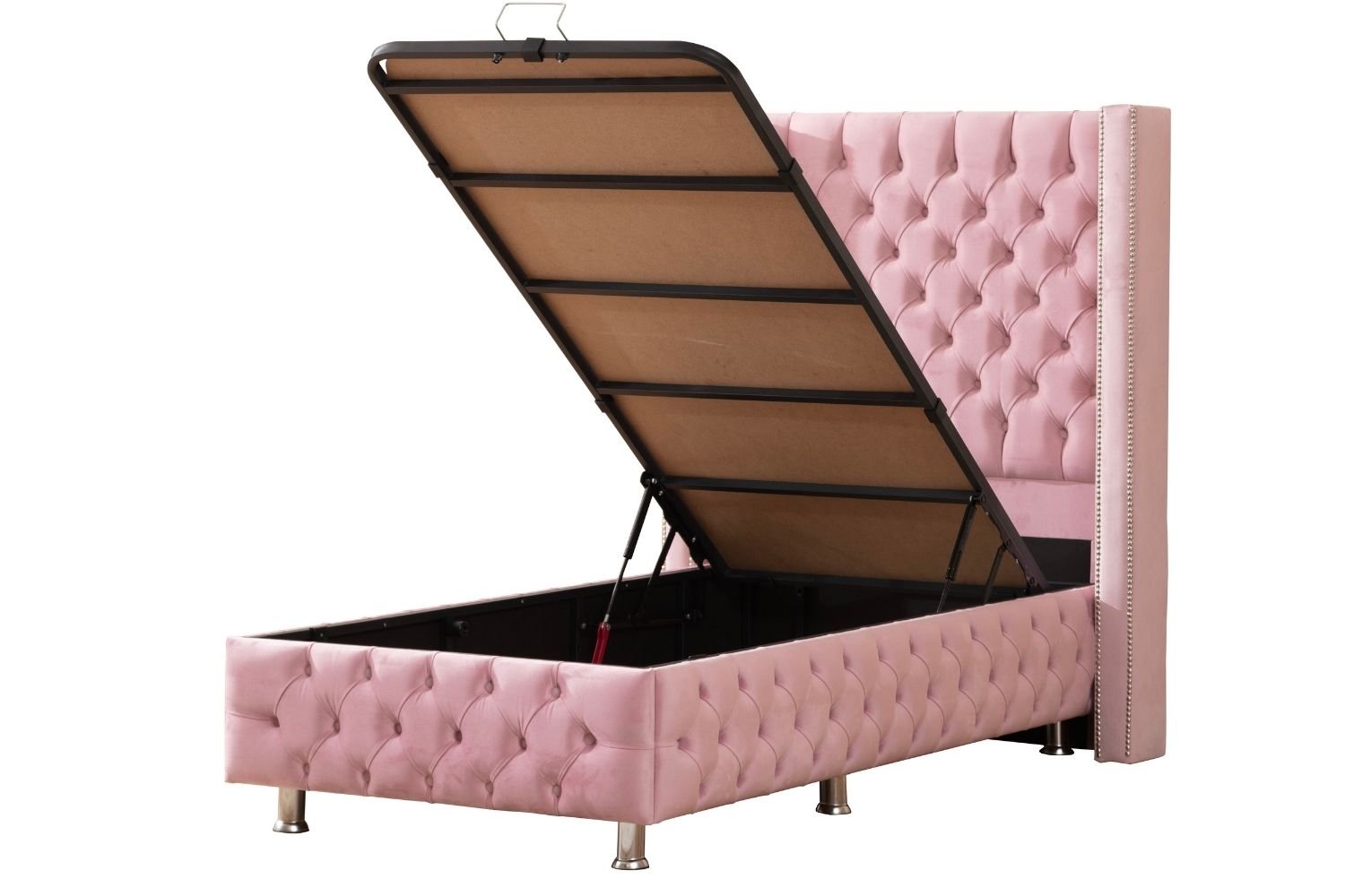 CLOUTE BEIGE Children's Storage Bed - Upholstered Velvet - Image 4