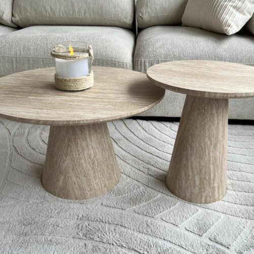 Table Basse Alba Effet Travertin