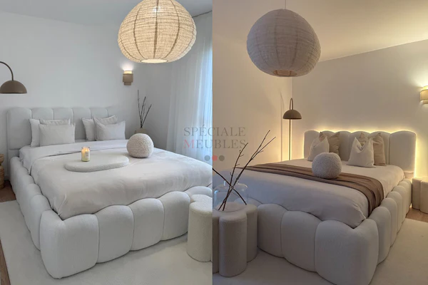 Lit Coffre ALYA BLANC CASSE - Chenille - Image 3