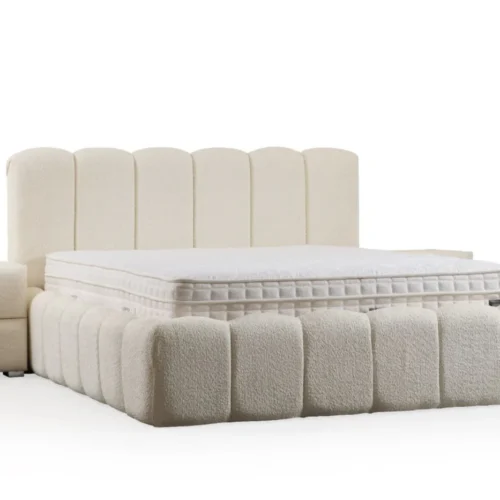 Lit Coffre ALYA BLANC CASSE - Chenille