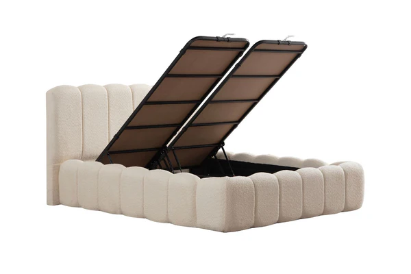 Lit Coffre ALYA BLANC CASSE - Chenille - Image 5