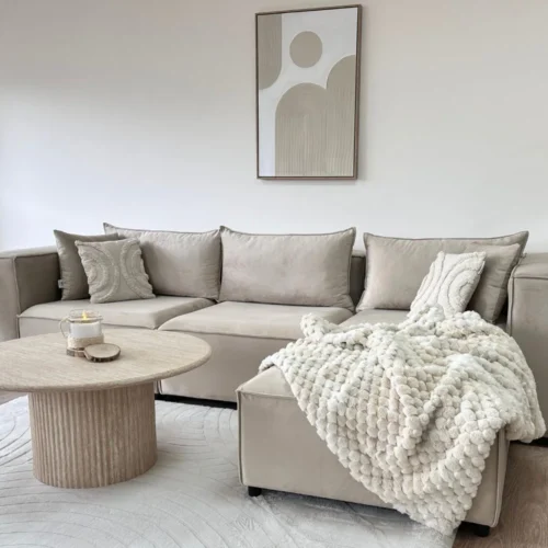 Canapé Elégance Velours Modulable 3+1 Pouf