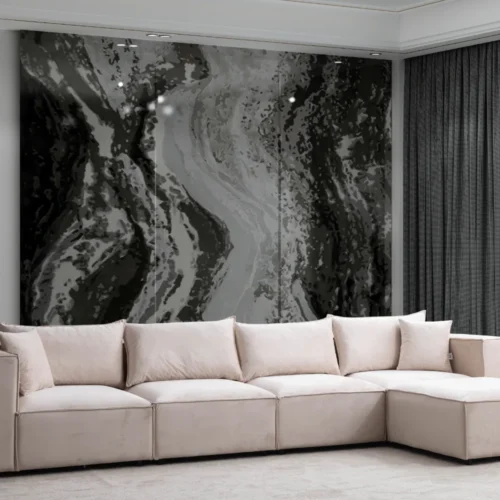 Canapé Elégance Velours Modulable 4+1 Pouf